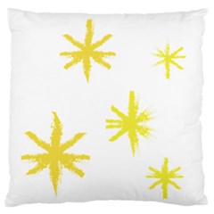 Line Painting Yellow Star Standard Flano Cushion Case (one Side) by Mariart