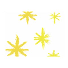 Line Painting Yellow Star Double Sided Flano Blanket (mini)  by Mariart