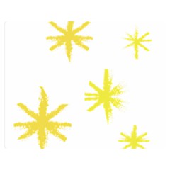 Line Painting Yellow Star Double Sided Flano Blanket (medium)  by Mariart