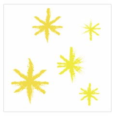 Line Painting Yellow Star Large Satin Scarf (square) by Mariart