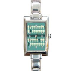 Man Peoplr Line Rectangle Italian Charm Watch by Mariart