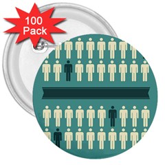 Man Peoplr Line 3  Buttons (100 Pack)  by Mariart