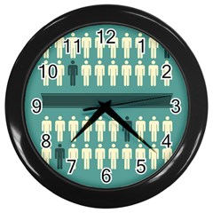 Man Peoplr Line Wall Clocks (black) by Mariart