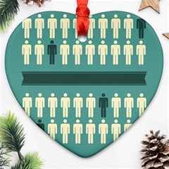 Man Peoplr Line Heart Ornament (two Sides)