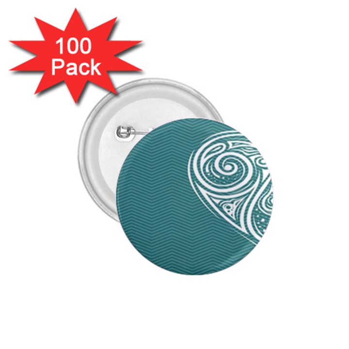 Line Wave Chevron Star Blue Love Heart Sea Beach 1.75  Buttons (100 pack) 