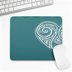 Line Wave Chevron Star Blue Love Heart Sea Beach Large Mousepads by Mariart