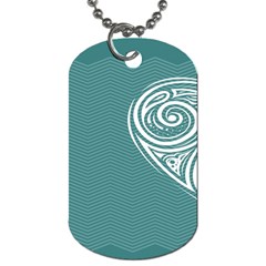 Line Wave Chevron Star Blue Love Heart Sea Beach Dog Tag (two Sides) by Mariart