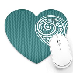 Line Wave Chevron Star Blue Love Heart Sea Beach Heart Mousepads by Mariart