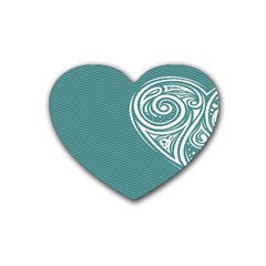 Line Wave Chevron Star Blue Love Heart Sea Beach Heart Coaster (4 Pack)  by Mariart