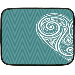 Line Wave Chevron Star Blue Love Heart Sea Beach Fleece Blanket (mini) by Mariart