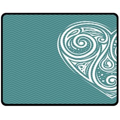 Line Wave Chevron Star Blue Love Heart Sea Beach Fleece Blanket (medium)  by Mariart