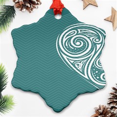 Line Wave Chevron Star Blue Love Heart Sea Beach Ornament (snowflake) by Mariart