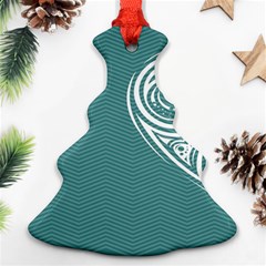 Line Wave Chevron Star Blue Love Heart Sea Beach Christmas Tree Ornament (two Sides) by Mariart