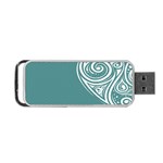 Line Wave Chevron Star Blue Love Heart Sea Beach Portable USB Flash (Two Sides) Back