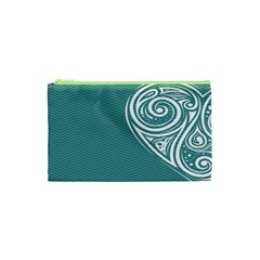 Line Wave Chevron Star Blue Love Heart Sea Beach Cosmetic Bag (xs) by Mariart