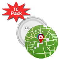 Map Street Star Location 1 75  Buttons (10 Pack)