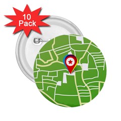 Map Street Star Location 2 25  Buttons (10 Pack)  by Mariart