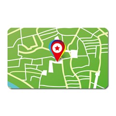 Map Street Star Location Magnet (rectangular) by Mariart