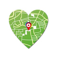 Map Street Star Location Heart Magnet by Mariart