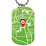 Map Street Star Location Dog Tag (Two Sides) Front