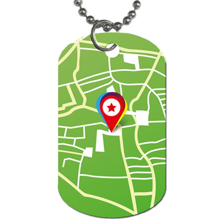 Map Street Star Location Dog Tag (Two Sides)