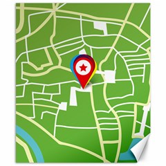 Map Street Star Location Canvas 8  X 10  by Mariart