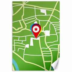 Map Street Star Location Canvas 12  X 18   by Mariart