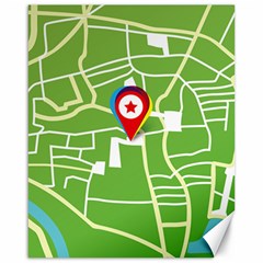 Map Street Star Location Canvas 16  X 20   by Mariart