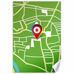 Map Street Star Location Canvas 24  X 36  by Mariart