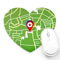 Map Street Star Location Heart Mousepads by Mariart