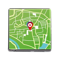 Map Street Star Location Memory Card Reader (square) by Mariart