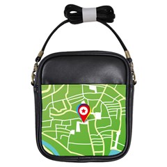 Map Street Star Location Girls Sling Bags by Mariart