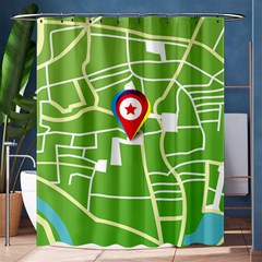 Map Street Star Location Shower Curtain 60  X 72  (medium)  by Mariart