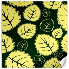 Leaf Green Yellow Canvas 12  X 12   by Mariart