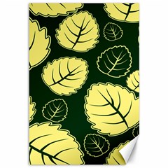 Leaf Green Yellow Canvas 12  X 18   by Mariart