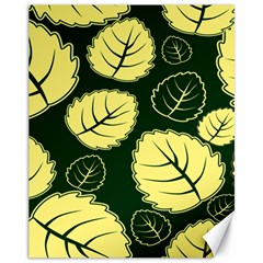 Leaf Green Yellow Canvas 11  X 14   by Mariart