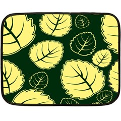 Leaf Green Yellow Fleece Blanket (mini) by Mariart