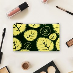 Leaf Green Yellow Cosmetic Bag (small)  by Mariart