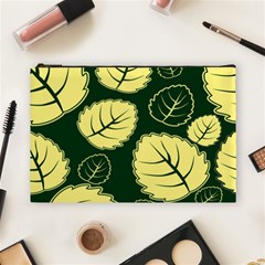 Leaf Green Yellow Cosmetic Bag (large)  by Mariart