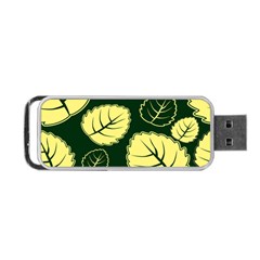 Leaf Green Yellow Portable Usb Flash (two Sides) by Mariart