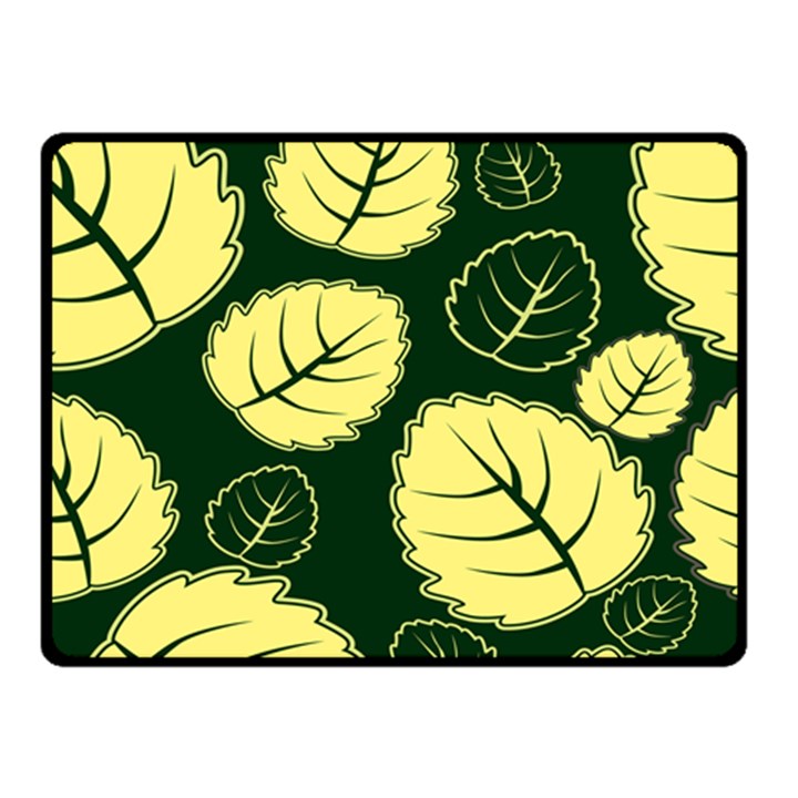 Leaf Green Yellow Double Sided Fleece Blanket (Small) 