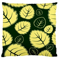 Leaf Green Yellow Large Flano Cushion Case (two Sides) by Mariart