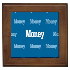 Money White Blue Color Framed Tiles