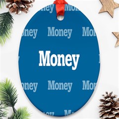 Money White Blue Color Ornament (oval) by Mariart