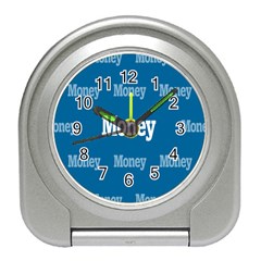 Money White Blue Color Travel Alarm Clocks