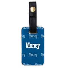 Money White Blue Color Luggage Tags (one Side)  by Mariart