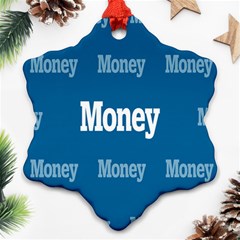 Money White Blue Color Snowflake Ornament (two Sides) by Mariart