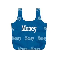 Money White Blue Color Full Print Recycle Bags (s)  by Mariart