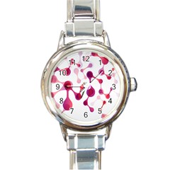 Molecular New Pink Purple Round Italian Charm Watch