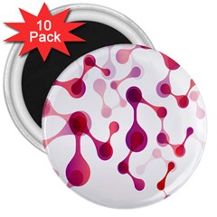 Molecular New Pink Purple 3  Magnets (10 Pack)  by Mariart